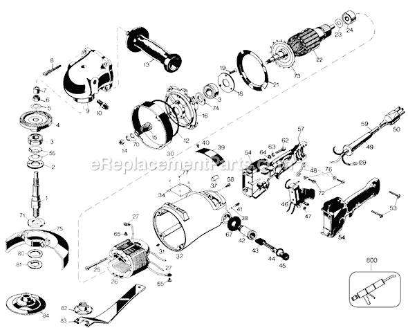 Page A Diagram and Parts List for 5591 Type 2 Black and Decker Angle Grinder